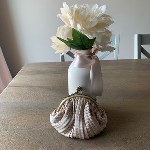 Evening clutch or wristlet, champagne color